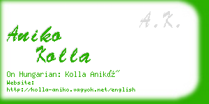 aniko kolla business card